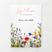 Elegante Wild Blume Blühende Gartenhochzeit Dreifach Gefaltete Ankündigung (Cover)