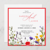 Elegante Wild Blume Blühende Gartenhochzeit Einladung (Vorne/Hinten)