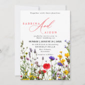 Elegante Wild Blume Blühende Gartenhochzeit Einladung (Vorderseite)