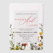 Elegante Wild Blume Blühende Gartenhochzeit Pergament Einladungen (Vorderseite)