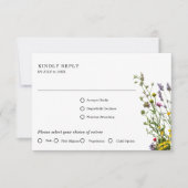 Elegante Wild Blume Blühende Gartenhochzeit RSVP Karte (Vorderseite)