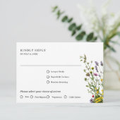 Elegante Wild Blume Blühende Gartenhochzeit RSVP Karte (Stehend Vorderseite)