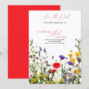 Elegante Wild Blume Blühende Gartenhochzeit Save The Date