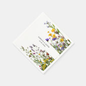 Elegante Wild Blume Blühende Gartenhochzeit Serviette (Ecke)