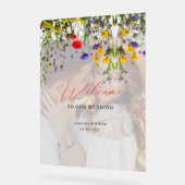 Elegante Wild Blume Herzlich Willkommen Acrylschild (Winkel)