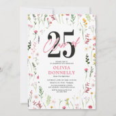 Elegante Wildblume 2025 Graduation Party Einladung (Vorderseite)