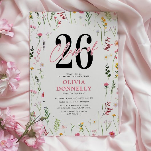 Elegante Wildblume 2025 Graduation Party Einladung