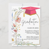 Elegante Wildblume Abschluss Ankündigung (Vorderseite)