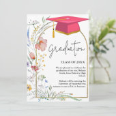 Elegante Wildblume Abschluss Ankündigung (Stehend Vorderseite)