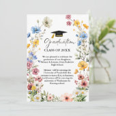 Elegante Wildblume Abschluss Ankündigung (Stehend Vorderseite)