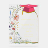 Elegante Wildblume Abschluss Begrüßungszeichen Acrylschild (Vorderseite)