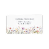 Elegante Wildblume Adressaufkleber (Vorne)