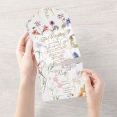 Elegante Wildblume All In One Einladung (Abreißen)