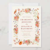 Elegante Wildblume Arch Hochzeit im Herbst Einladung (Vorderseite)