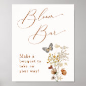 Elegante Wildblume Baby Shower Bloom Bar Poster (Vorne)