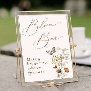 Elegante Wildblume Baby Shower Bloom Bar Poster