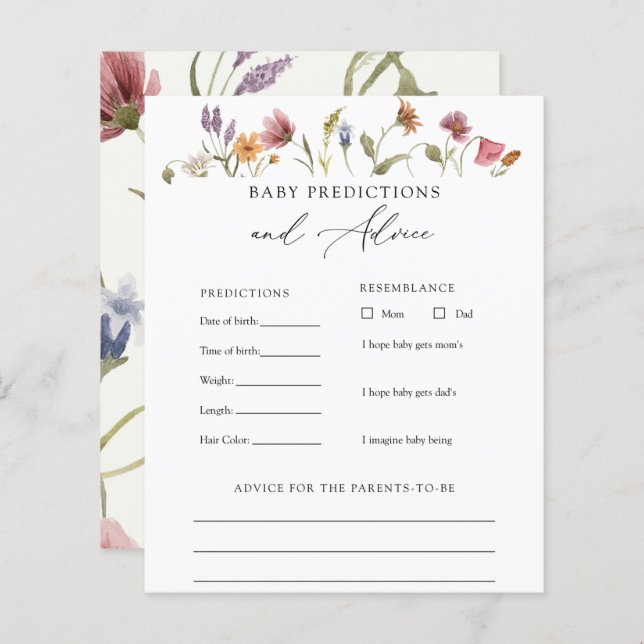 Elegante Wildblume Babyberatung und -vorhersagen (Vorne/Hinten)