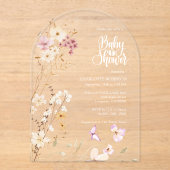 Elegante Wildblume Babydusche Acryleinladungen (Vorderseite)