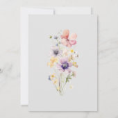 Elegante Wildblume Babydusche Einladung (Rückseite)