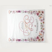 Elegante Wildblume Babydusche Hintergrund - Dusty Wandteppich (Vorderseite (Horizontal))