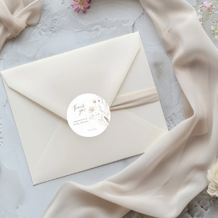 Elegante Wildblume Babydusche Runder Aufkleber