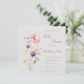 Elegante Wildblume Babydusche Save The Date (Stehend Vorderseite)
