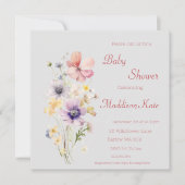 Elegante Wildblume Babydusche Save The Date (Vorderseite)