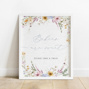 Elegante Wildblume Babys sind süßes Zeichen Poster