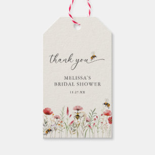 Elegante Wildblume Bee Brautparty Bevorzugung Geschenkanhänger