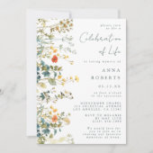 Elegante Wildblume Beerdigung Einladung (Vorderseite)