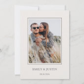 Elegante Wildblume Beige Foto Save the Date Einladung (Rückseite)