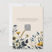 Elegante Wildblume Beige Hochzeit Save The Date (Rückseite)