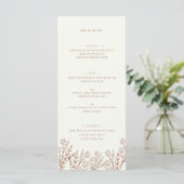 Elegante Wildblume Beige Hochzeitsmenü Menükarte (Stehend Vorderseite)