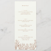 Elegante Wildblume Beige Hochzeitsmenü Menükarte (Vorderseite)