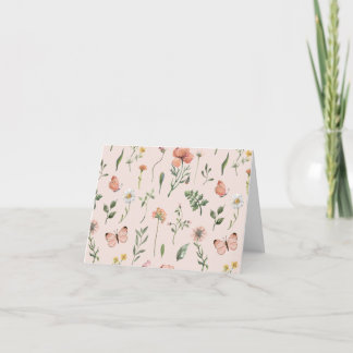 Elegante Wildblume Blank Danke Karte