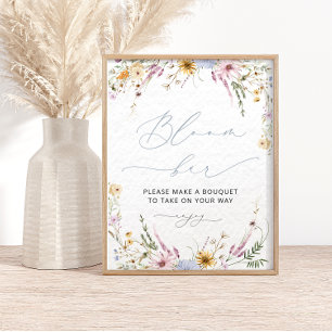 Elegante Wildblume Bloom Bar der Blume Poster