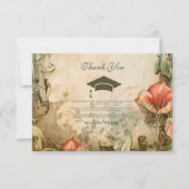 Elegante Wildblume Bloom Graduation Party Dankeskarte (Vorderseite)