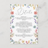 Elegante Wildblume Bloom QR Code Hochzeitsdetails Begleitkarte (Vorderseite)