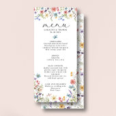 Elegante Wildblume Bloom Romantische Script Hochze Menükarte