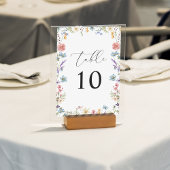 Elegante Wildblume Bloom Script Wedding Tischnummer