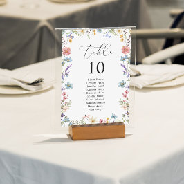 Elegante Wildblume Bloom Wedding Seating Chart Tischnummer