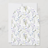 Elegante Wildblume Blue Gender Neutral Baby Dusche Einladung (Rückseite)