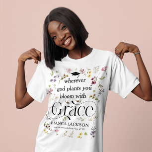 Elegante Wildblume 'Blühe mit Anmut' Absolvent Tri-Blend Shirt