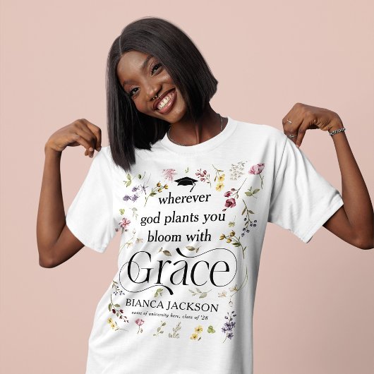 Elegante Wildblume 'Blühe mit Anmut' Absolvent Tri-Blend Shirt