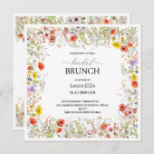 Elegante Wildblume Blumenbrunch Einladung (Vorne/Hinten)
