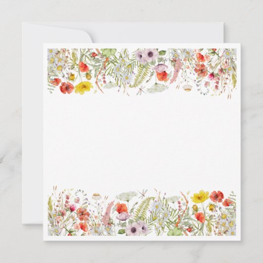 Elegante Wildblume Blumenbrunch Einladung (Rückseite)