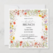 Elegante Wildblume Blumenbrunch Einladung (Vorderseite)