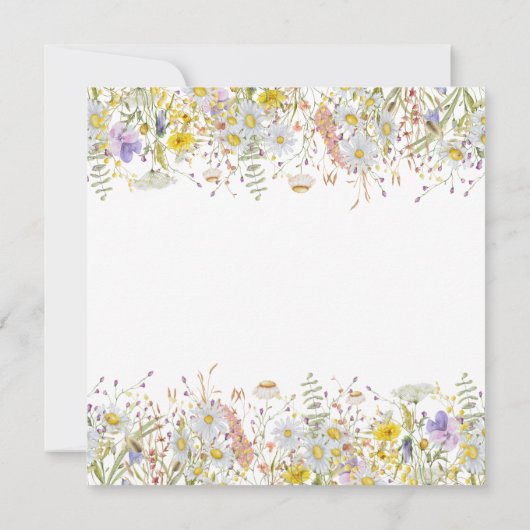 Elegante Wildblume Blumendusche Einladung (Rückseite)