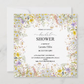Elegante Wildblume Blumendusche Einladung (Vorderseite)