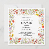 Elegante Wildblume Blumendusche Einladung (Vorderseite)